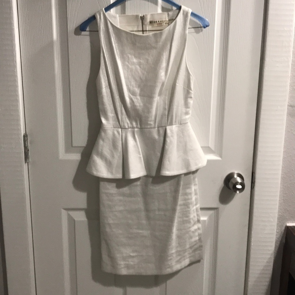 White cocktail dress Alice + Olivia.